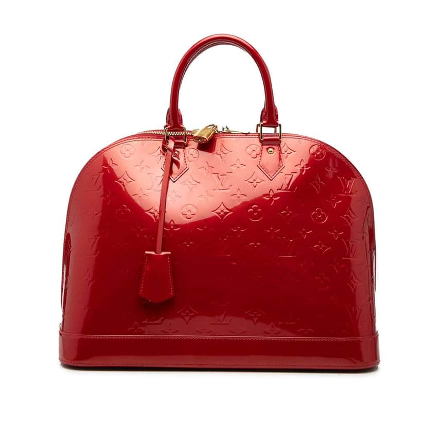 Louis Vuitton Monogram Vernis Alma GM Red Leather Very good condition - Front View