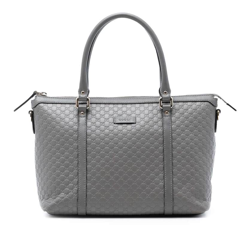 Gucci Small Microguccissima Joy Satchel Grey Leather Very good condition - Front View