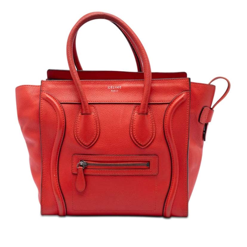 Celine Micro Leather Luggage Tote Orange Leather Very good condition - Front View