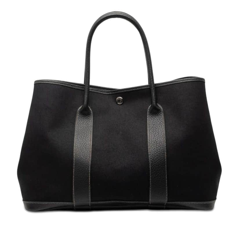 Hermès Toile and Negonda Garden Party 36 Black Canvas Very good condition - Front View