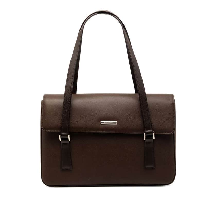 Burberry Leather Handbag Brown Leather Very good condition - Front View