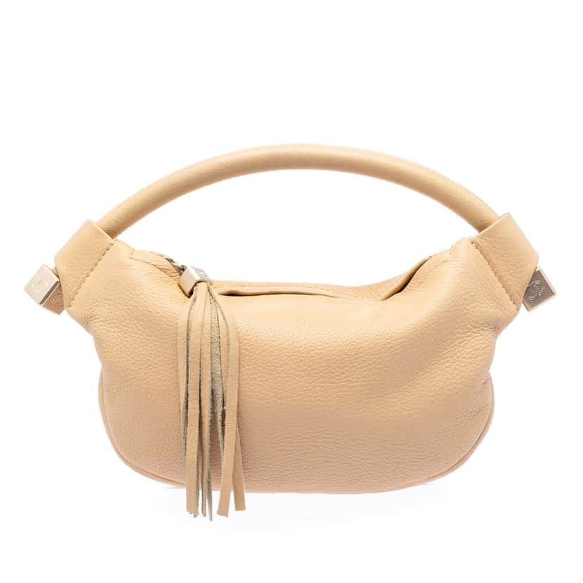 Chanel CC Calfskin Tassel Hobo Beige Leather Very good condition - Front View