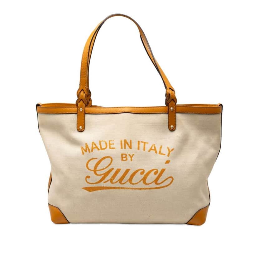 Gucci Medium Canvas Craft Tote Brown Canvas Very good condition - Front View