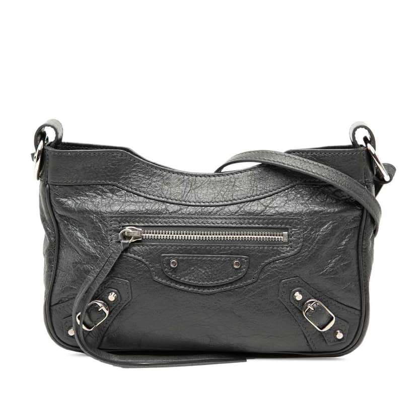 Balenciaga Lambskin Motocross Classic Hip Crossbody Black Leather Very good condition - Front View