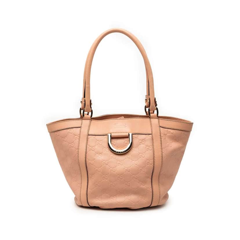 Gucci Guccissima Abbey D Ring Handbag Pink Leather Very good condition - Front View