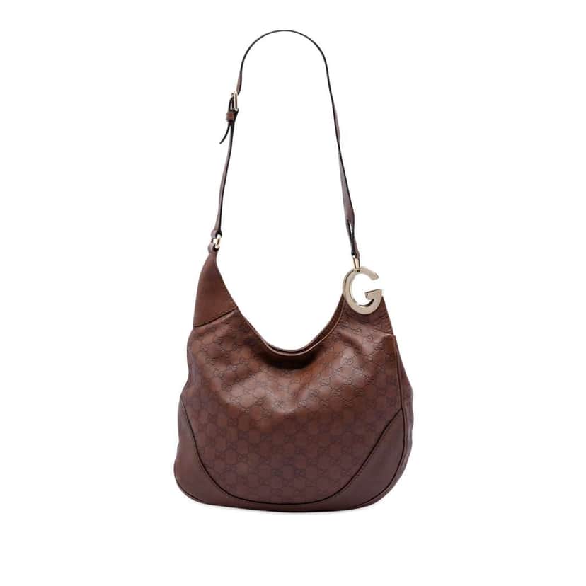 Gucci Guccissima Charlotte Crossbody Brown Leather Very good condition - Front View