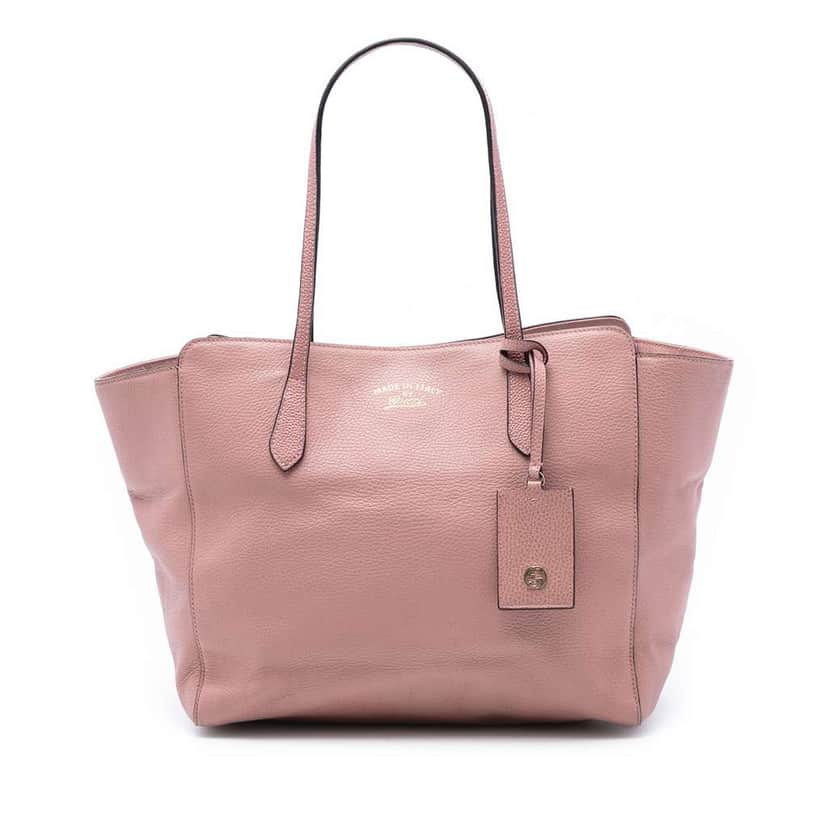 Gucci Medium Leather Swing Tote Pink Leather Very good condition - Front View