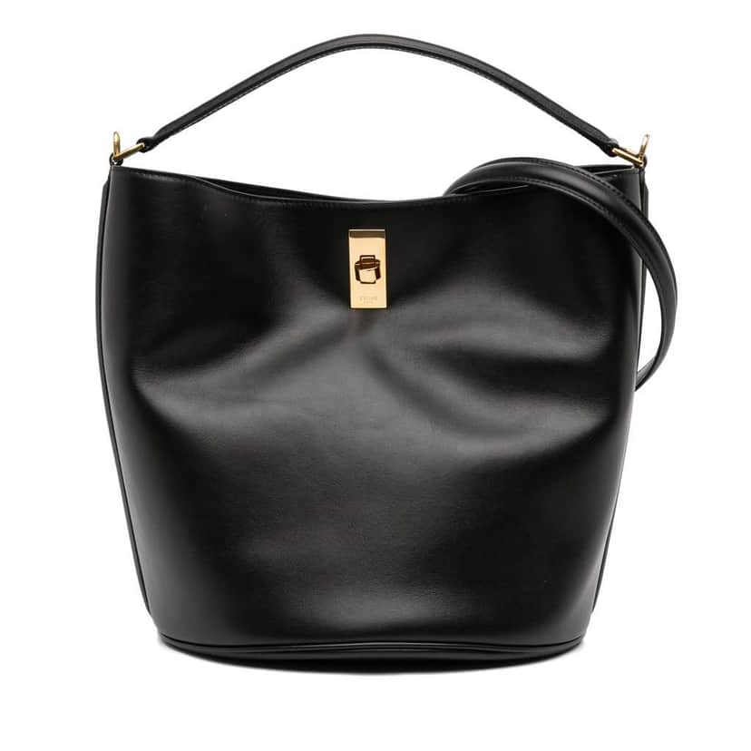 Celine Smooth Calfskin Bucket 16 Black Leather Very good condition - Front View