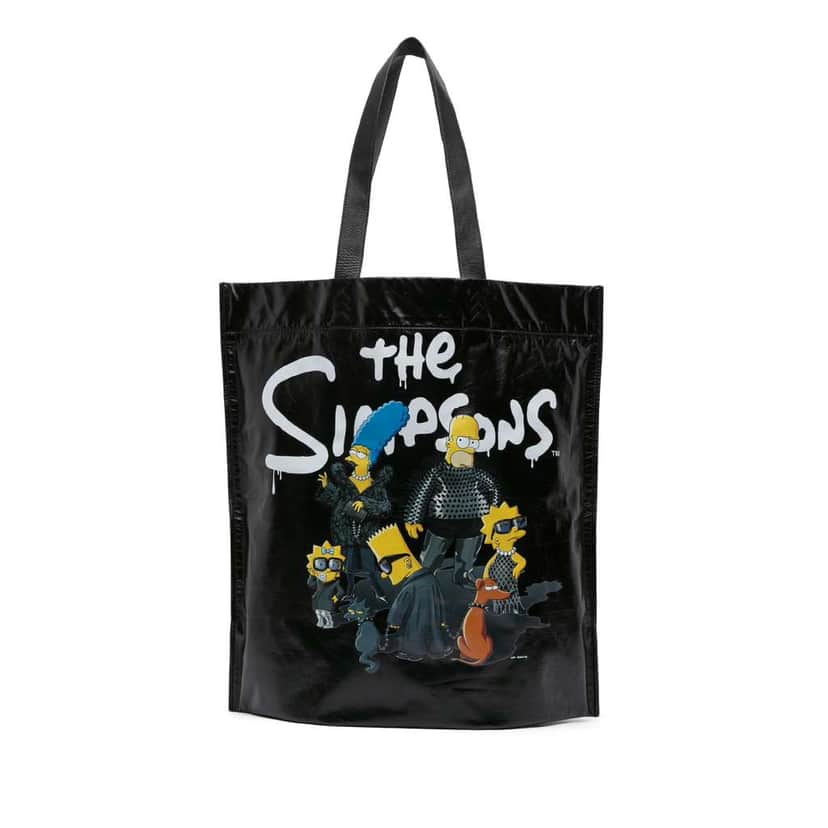 Balenciaga The Simpson Calfskin Shopper Tote M Black Leather Very good condition - Front View