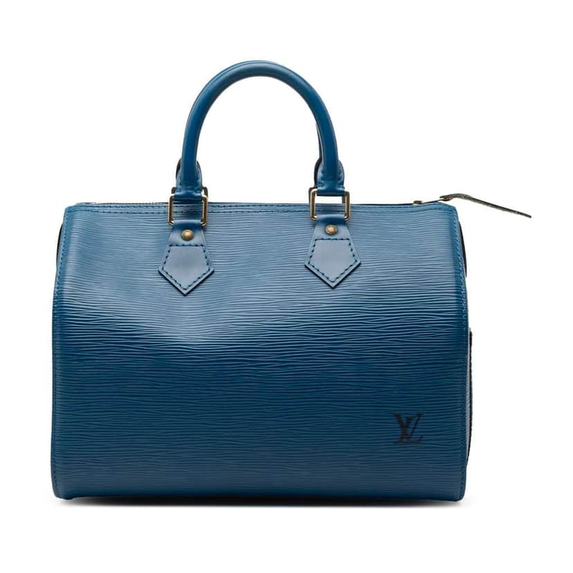 Louis Vuitton Epi Speedy 25 Blue Leather Very good condition - Front View