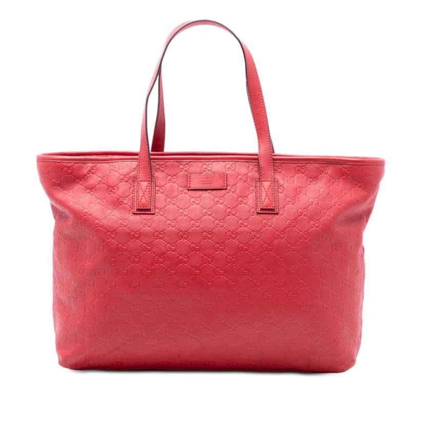 Gucci Large Guccissima Tote Red Leather Very good condition - Front View