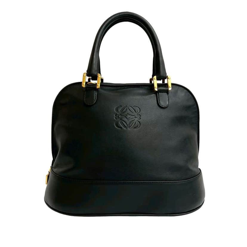 Loewe Leather Anagram Handbag Black Leather Very good condition - Front View