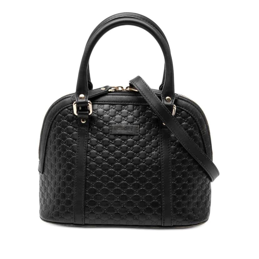 Gucci Mini Microguccissima Dome Satchel Black Leather Very good condition - Front View