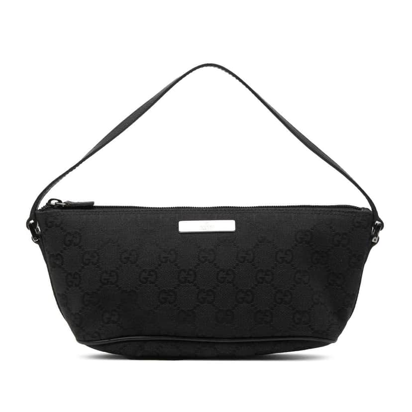 Gucci GG Canvas Boat Black Canvas Very good condition - Front View