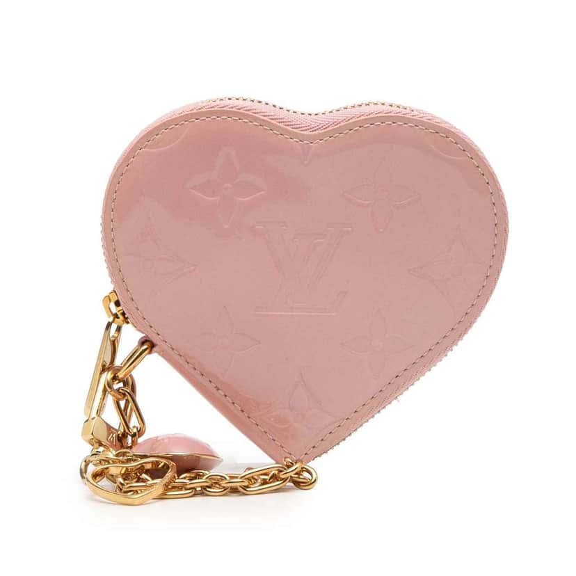 Louis Vuitton Monogram Vernis Heart Coin Purse Pink Leather Very good condition - Front View