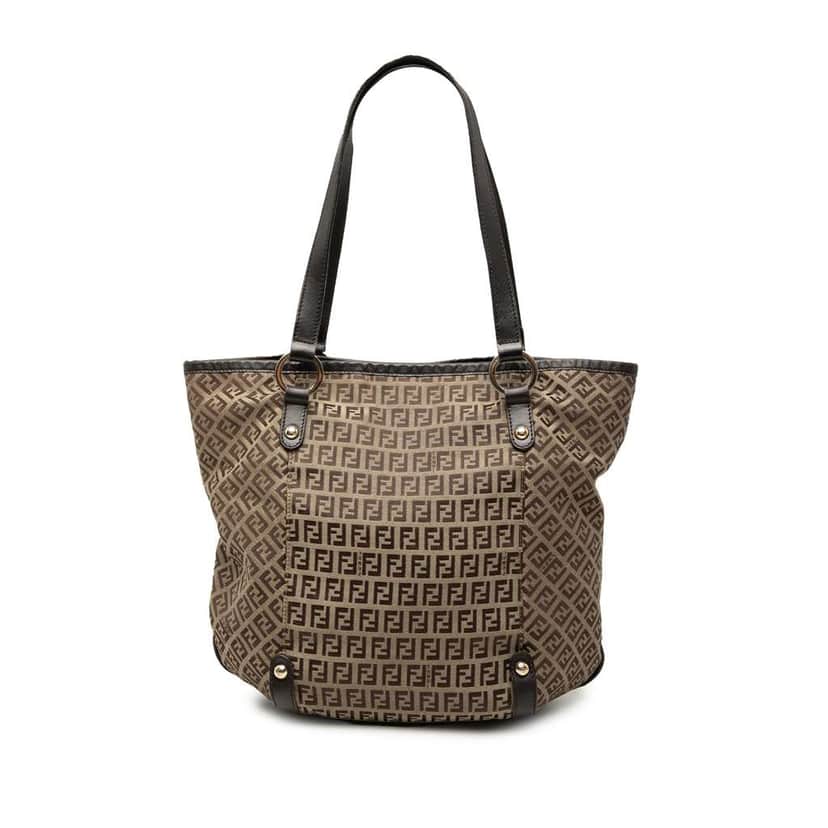 Fendi Zucchino Canvas Tote Beige Canvas Very good condition - Front View