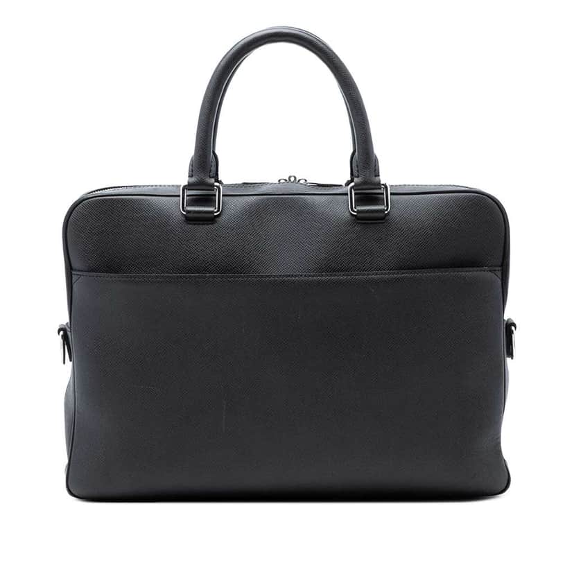 Louis Vuitton Taiga Porte Documents Business MM Black Leather Very good condition - Front View