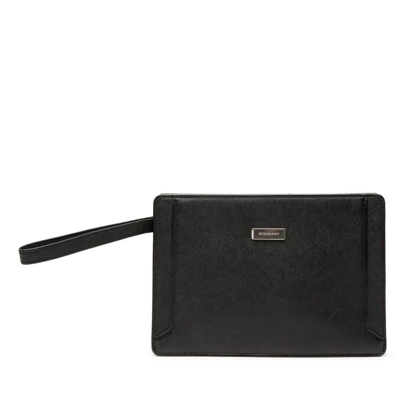 Burberry Leather Clutch Black Leather Very good condition - Front View