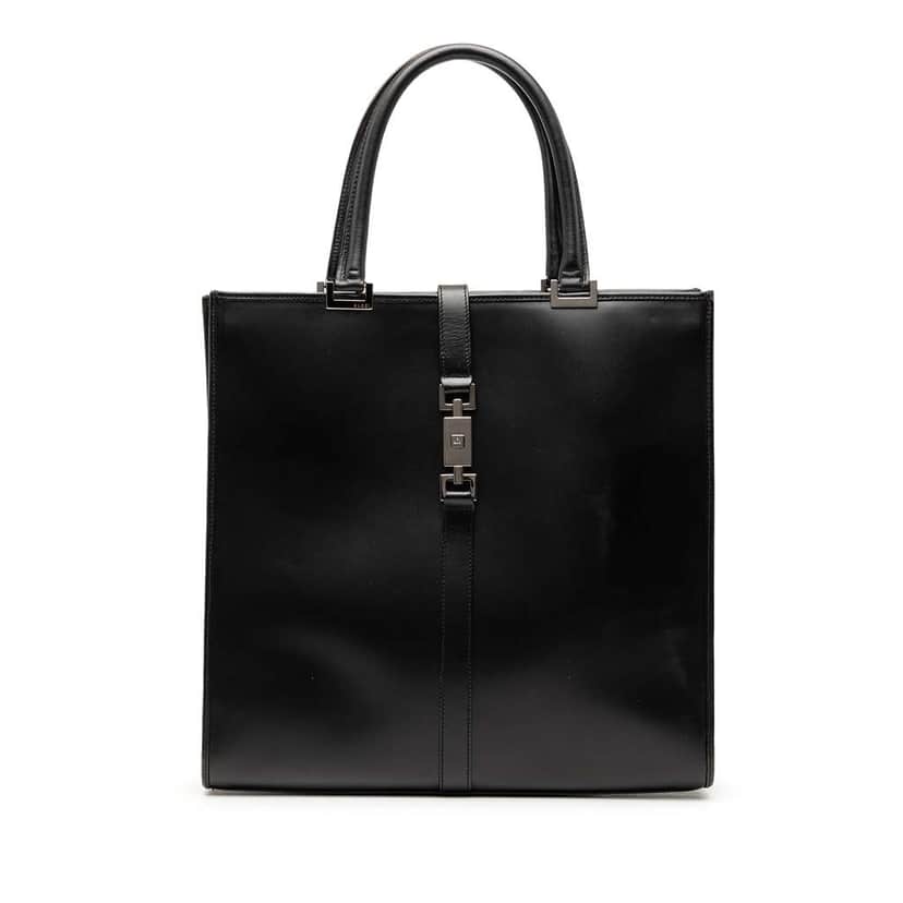 Gucci Leather Jackie Tote Black Leather Very good condition - Front View