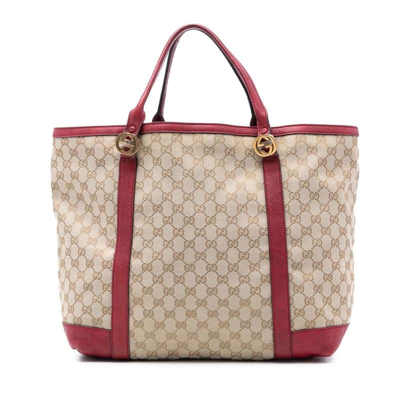 Gucci GG Canvas Twins Tote Beige Very good condition - Front View
