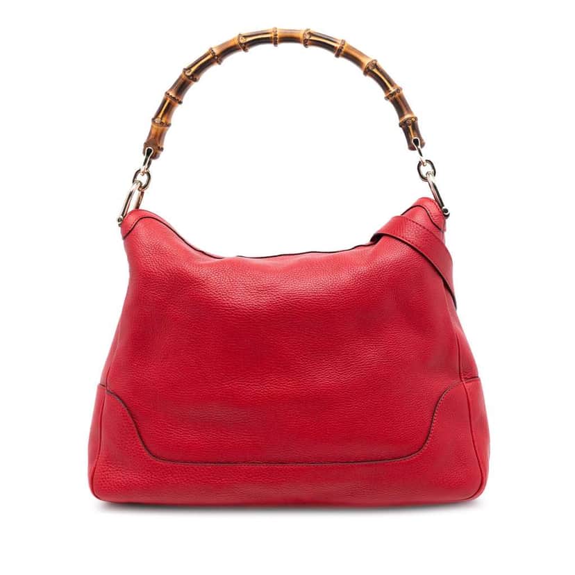 Gucci Calfskin Bamboo Diana Satchel Red Leather Very good condition - Front View