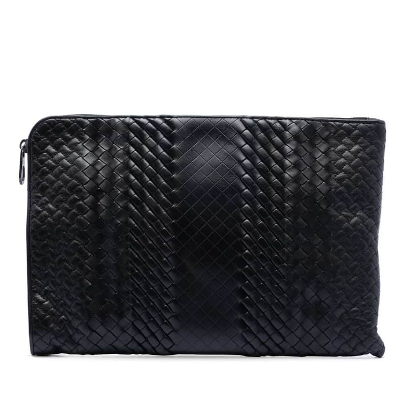 Bottega Veneta Nappa Intrecciato Document Case Black Leather Very good condition - Front View