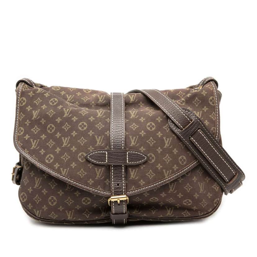 Louis Vuitton Monogram Mini Lin Saumur 30 Brown Canvas Very good condition - Front View