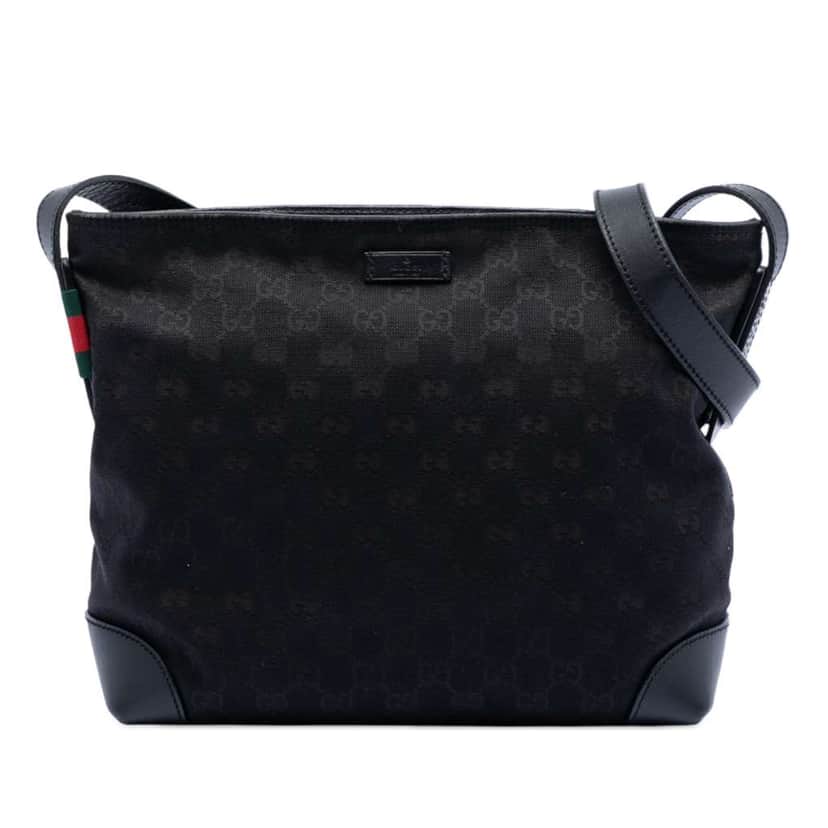 Gucci GG Canvas Web Crossbody Black Canvas Very good condition - Front View