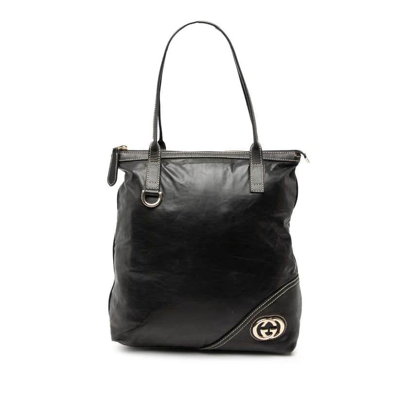 Gucci Leather Britt Tote Black Leather Very good condition - Front View