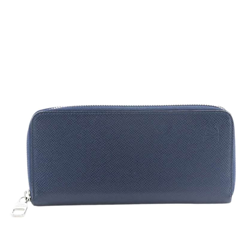 Louis Vuitton Taiga Zippy Vertical Long Wallet Blue Leather Very good condition - Front View