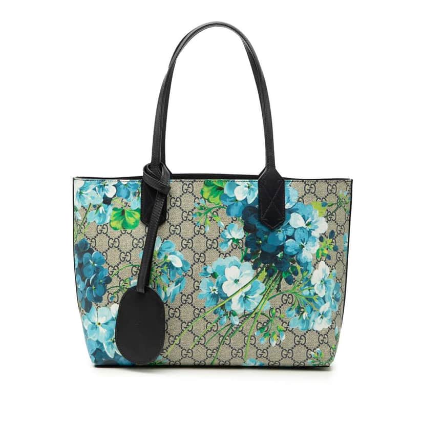 Gucci Small GG Supreme Blooms Reversible Tote Beige Canvas Very good condition - Front View