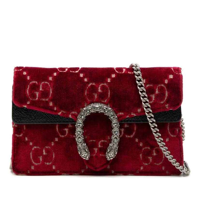 Gucci Mini GG Velvet Dionysus Crossbody Red Velvet Very good condition - Front View