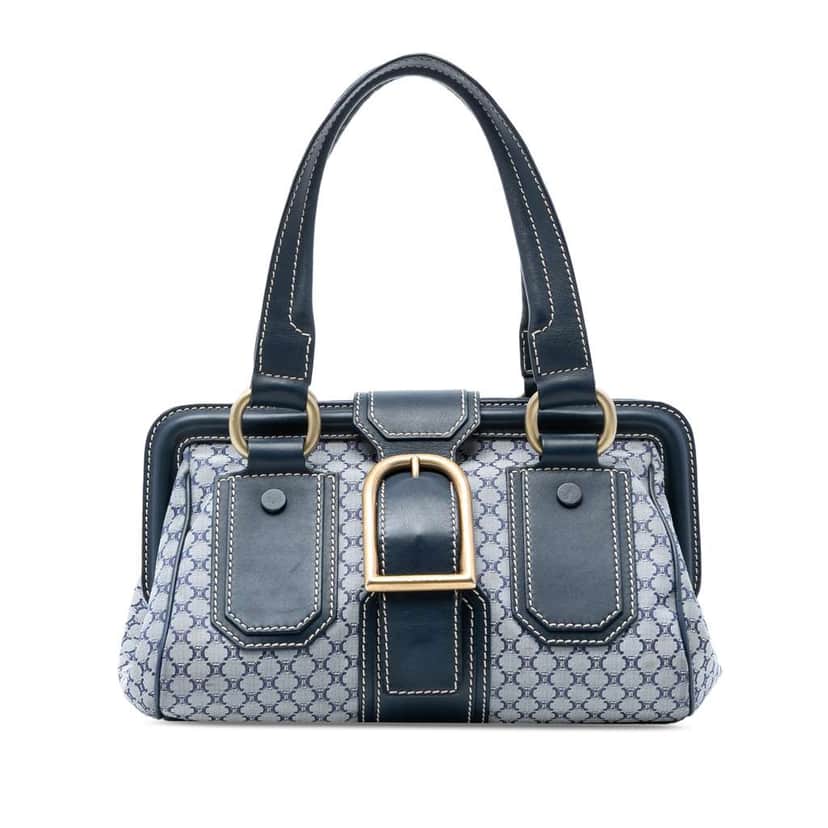 Celine Macadam Canvas Ella Frame Handbag Grey Canvas Very good condition - Front View