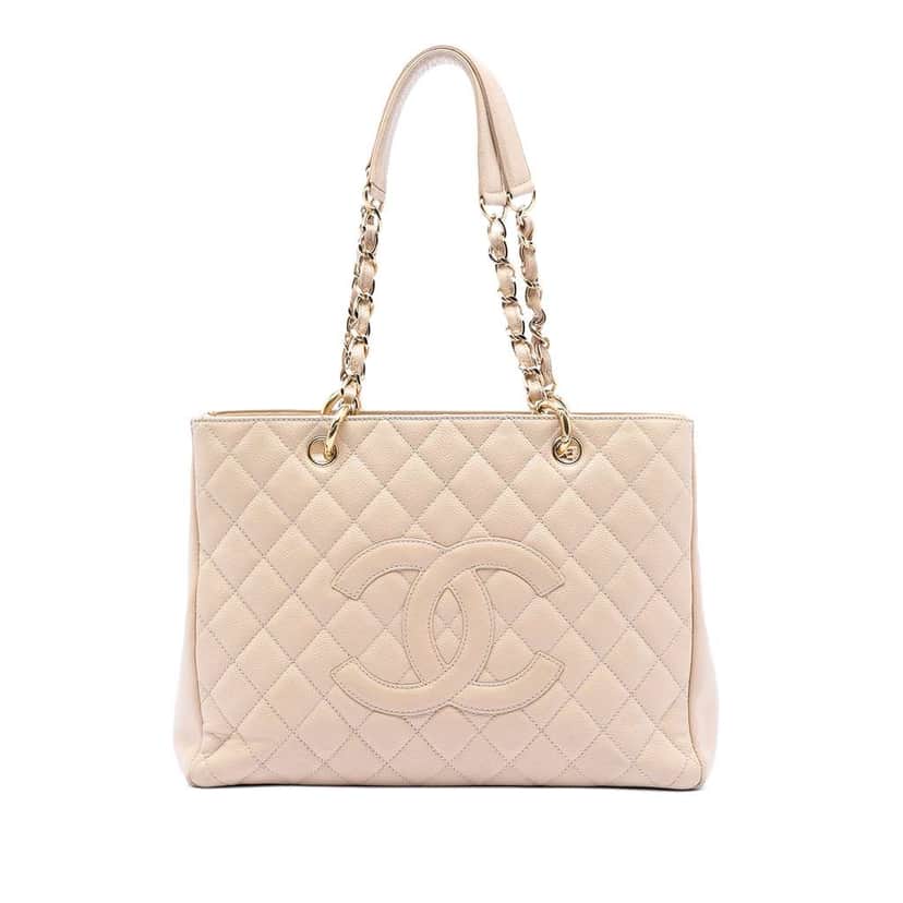 Chanel Caviar Grand Shopping Tote Brown Leather Very good condition - Front View