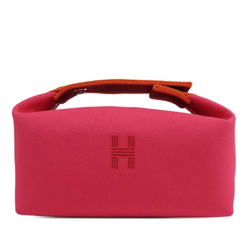 Hermès Small Toile Bride A Brac Case Pink Canvas Very good condition - Front View