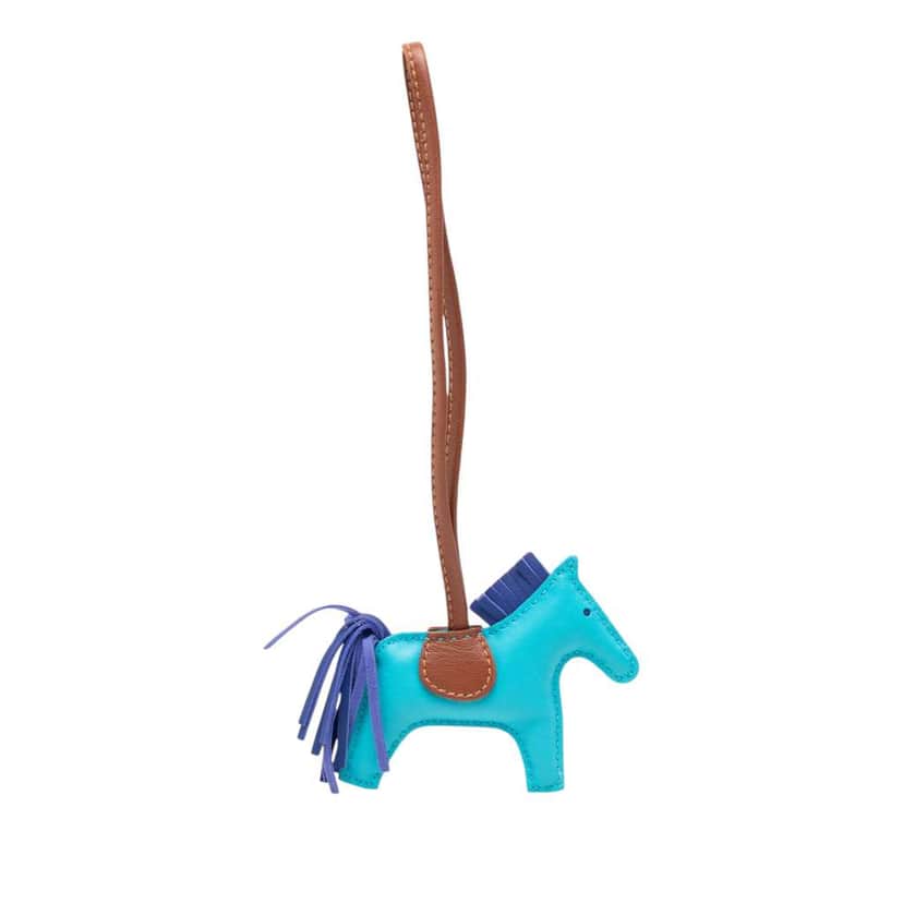 Hermès Milo Lambskin GriGri Rodeo Bag Charm PM Blue Leather Very good condition - Front View