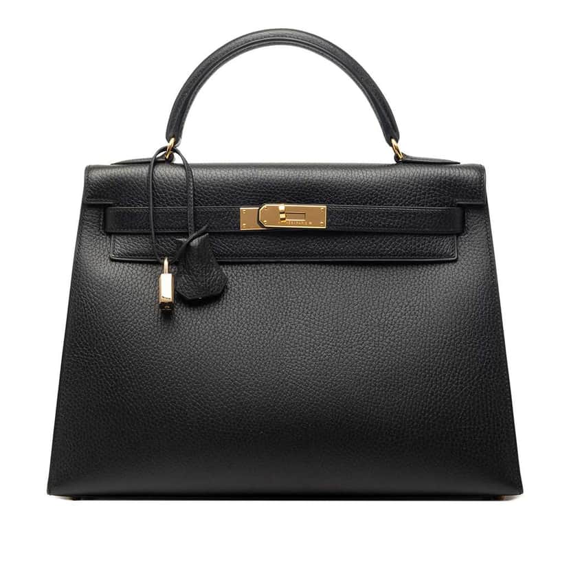 Hermès Ardennes Kelly Sellier 32 Black Leather Very good condition - Front View
