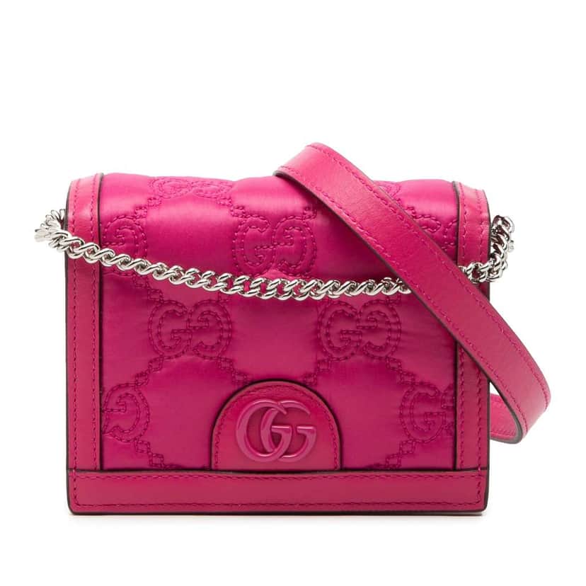 Gucci Mini GG Embossed Leather Satchel Pink Leather Very good condition - Front View