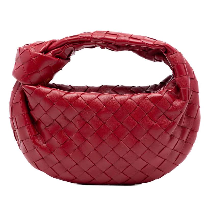 Bottega Veneta Mini Nappa Intrecciato Jodie Red Leather Very good condition - Front View