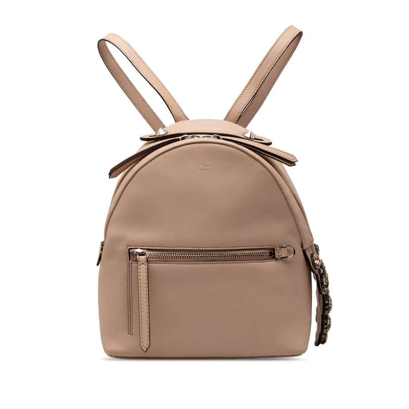 Fendi Mini Leather By The Way Backpack Brown Leather Very good condition - Front View