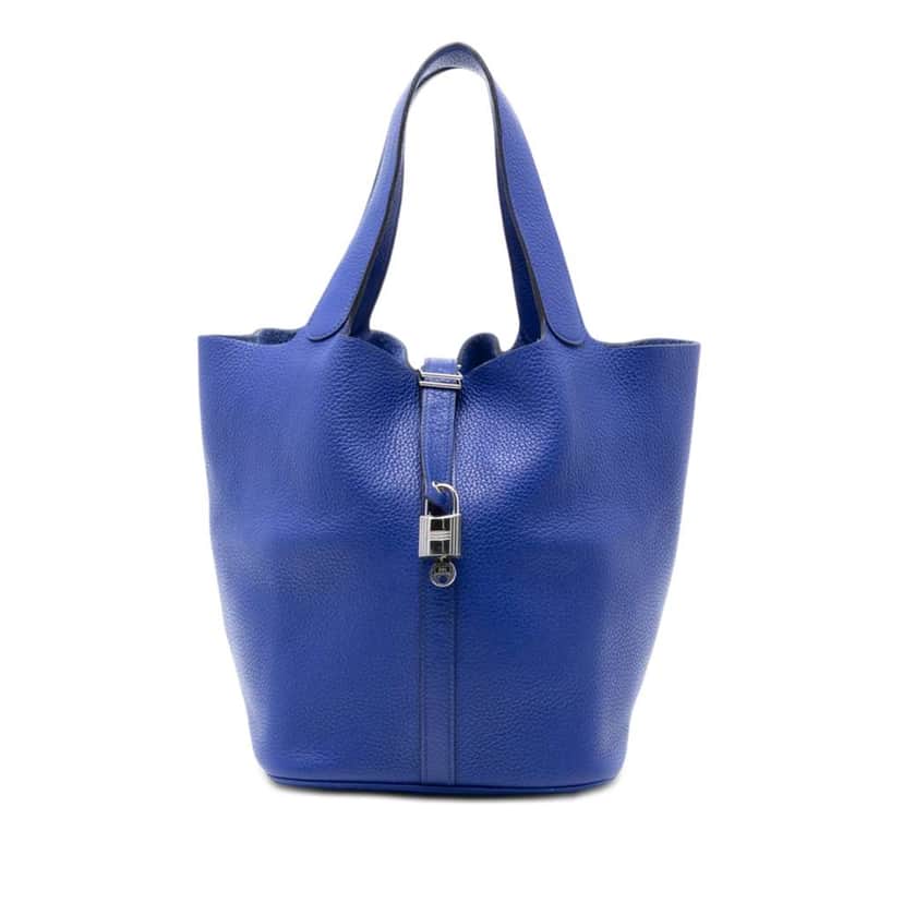 Hermès Clemence Picotin Lock 26 Blue Leather Very good condition - Front View