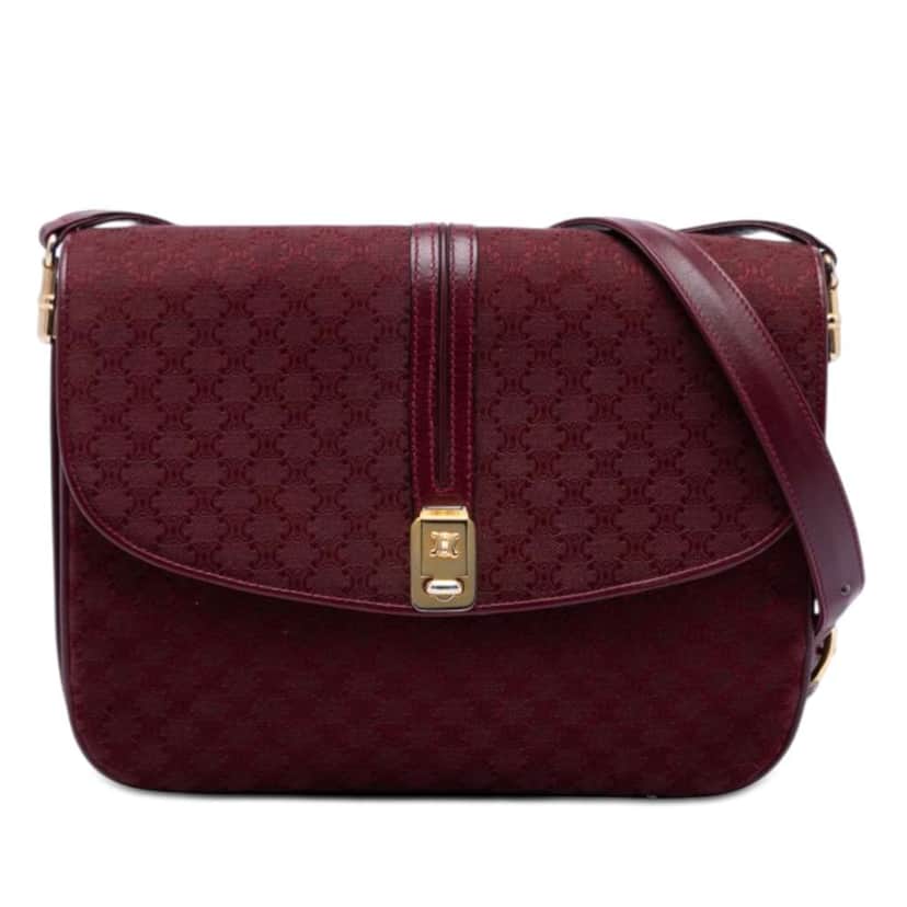 Celine Macadam Coated Canvas Crossbody Red Canvas Very good condition - Front View