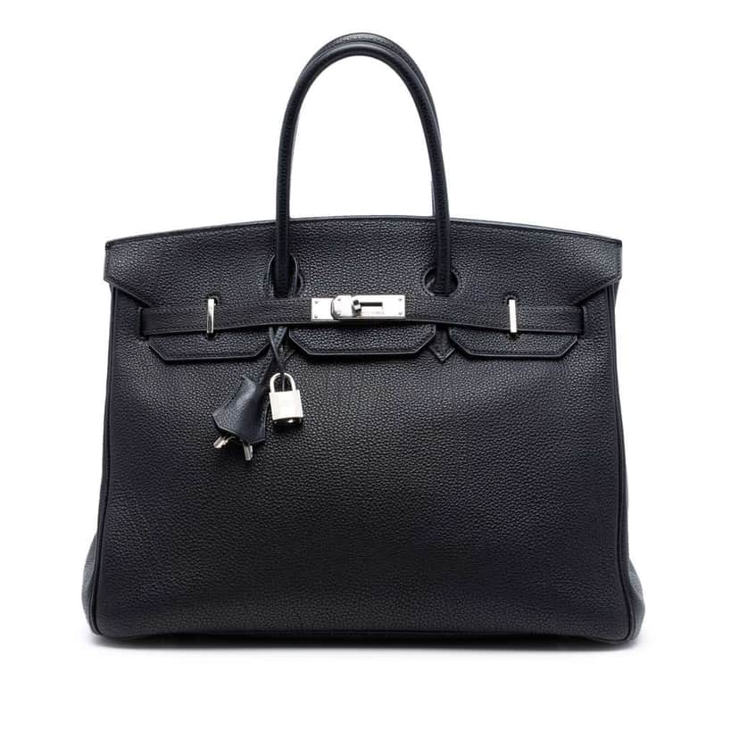 Hermès Togo Birkin Retourne 35 Black Leather Very good condition - Front View