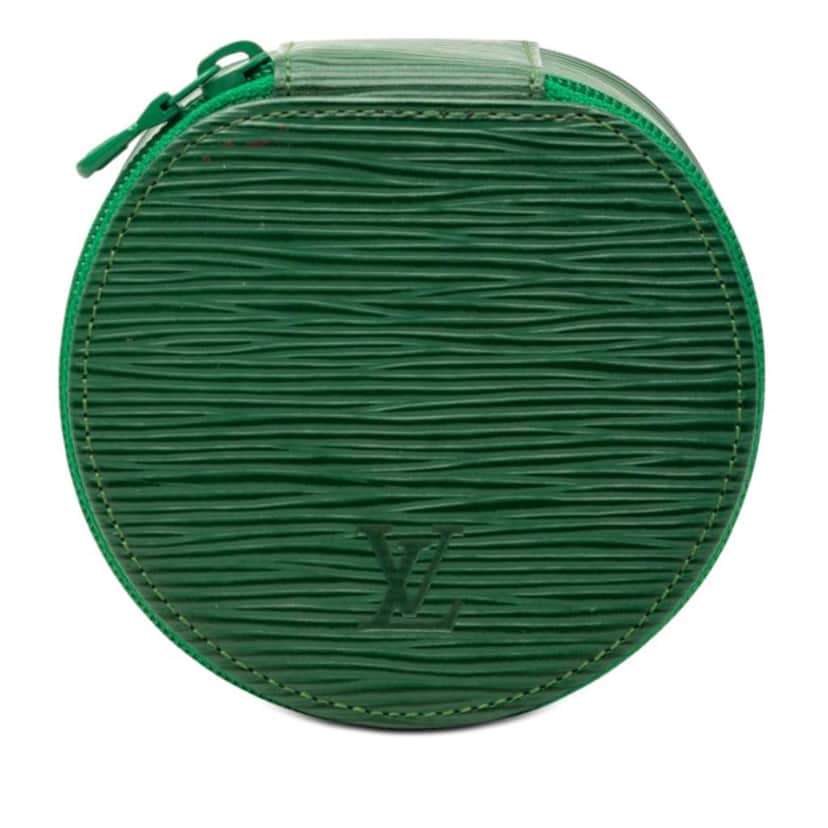 Louis Vuitton Epi Ecrin Bijoux Travel Jewelry Case Green Leather Very good condition - Front View