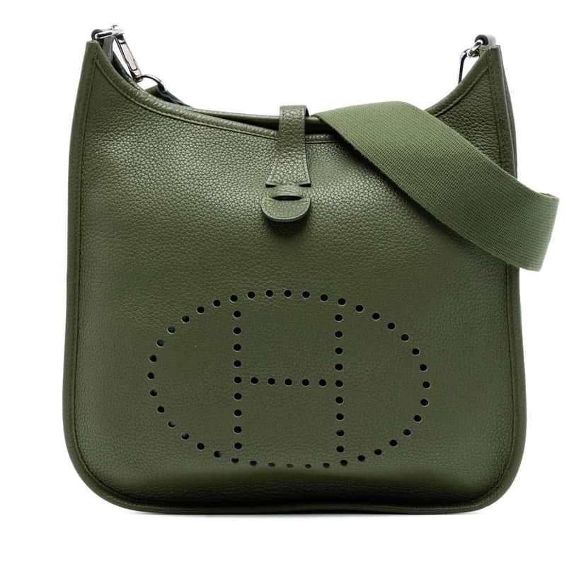 Hermès Clemence Evelyne I 29 Green Leather Very good condition - Front View