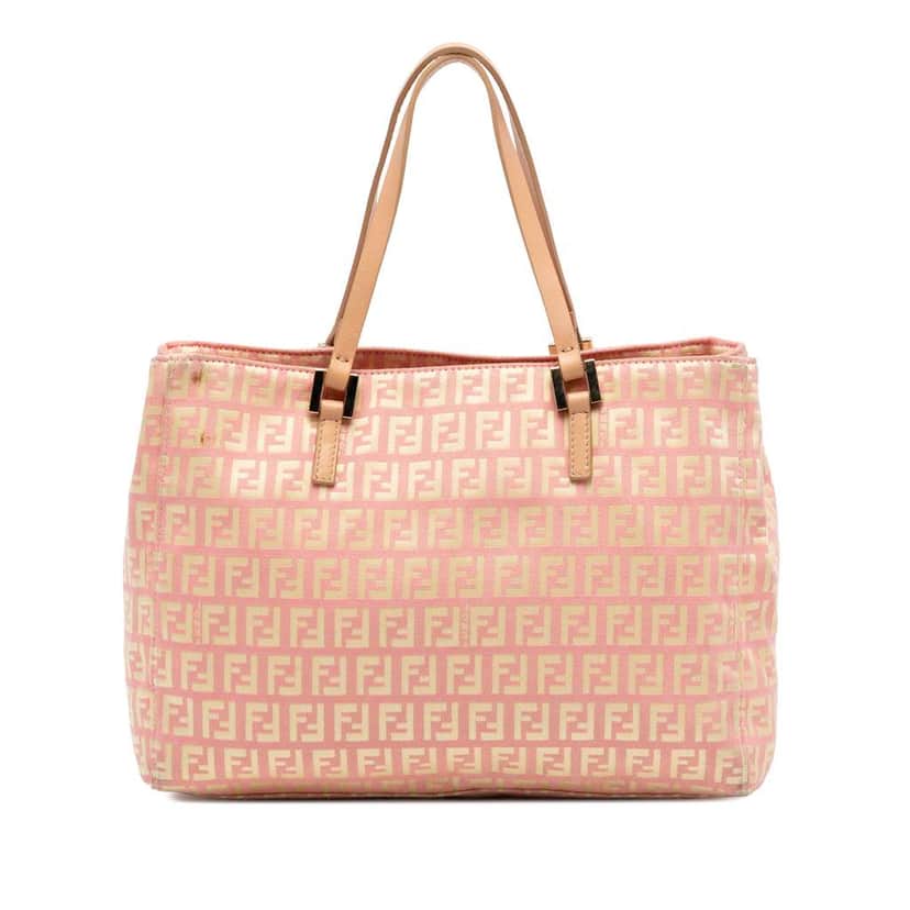 Fendi Zucchino Canvas Tote Pink Canvas Very good condition - Front View