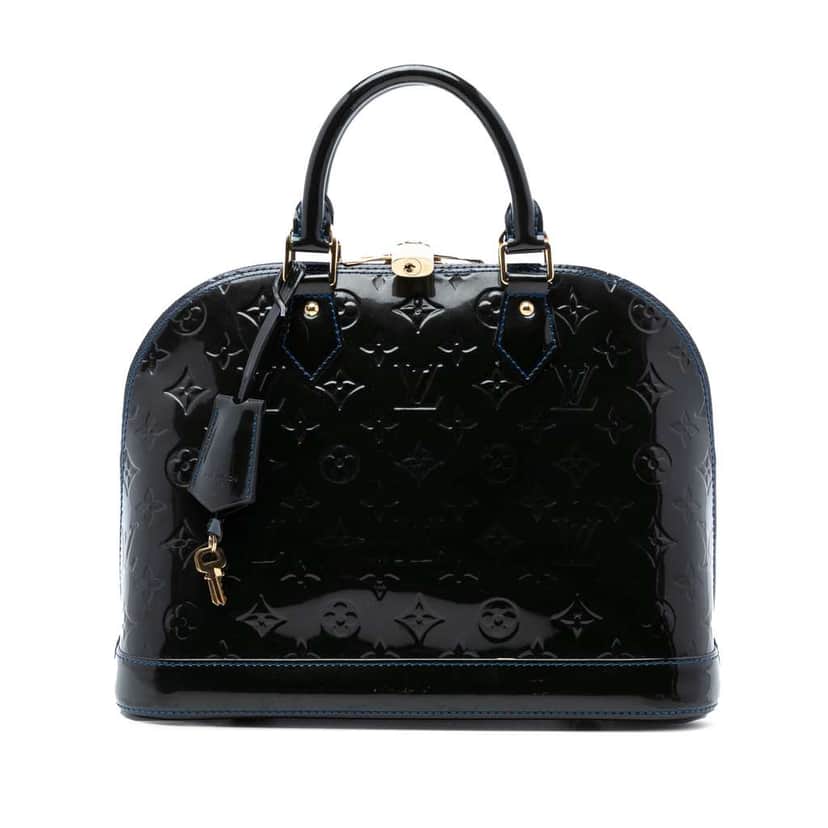 Louis Vuitton Monogram Vernis Alma PM Blue Leather Very good condition - Front View