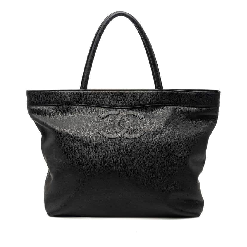 Chanel CC Caviar Tote Black Leather Very good condition - Front View