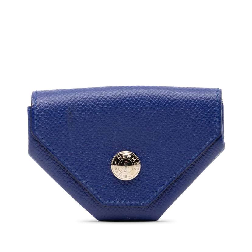 Hermès Epsom Le 24 Coin Purse Blue Leather Very good condition - Front View