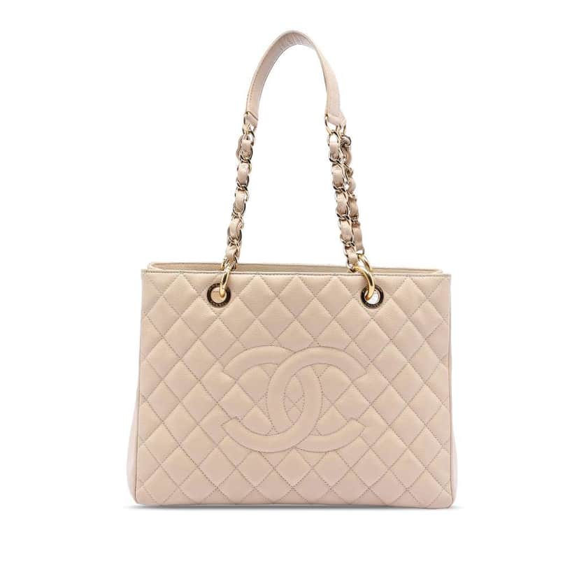 Chanel Caviar Grand Shopping Tote Brown Leather Very good condition - Front View